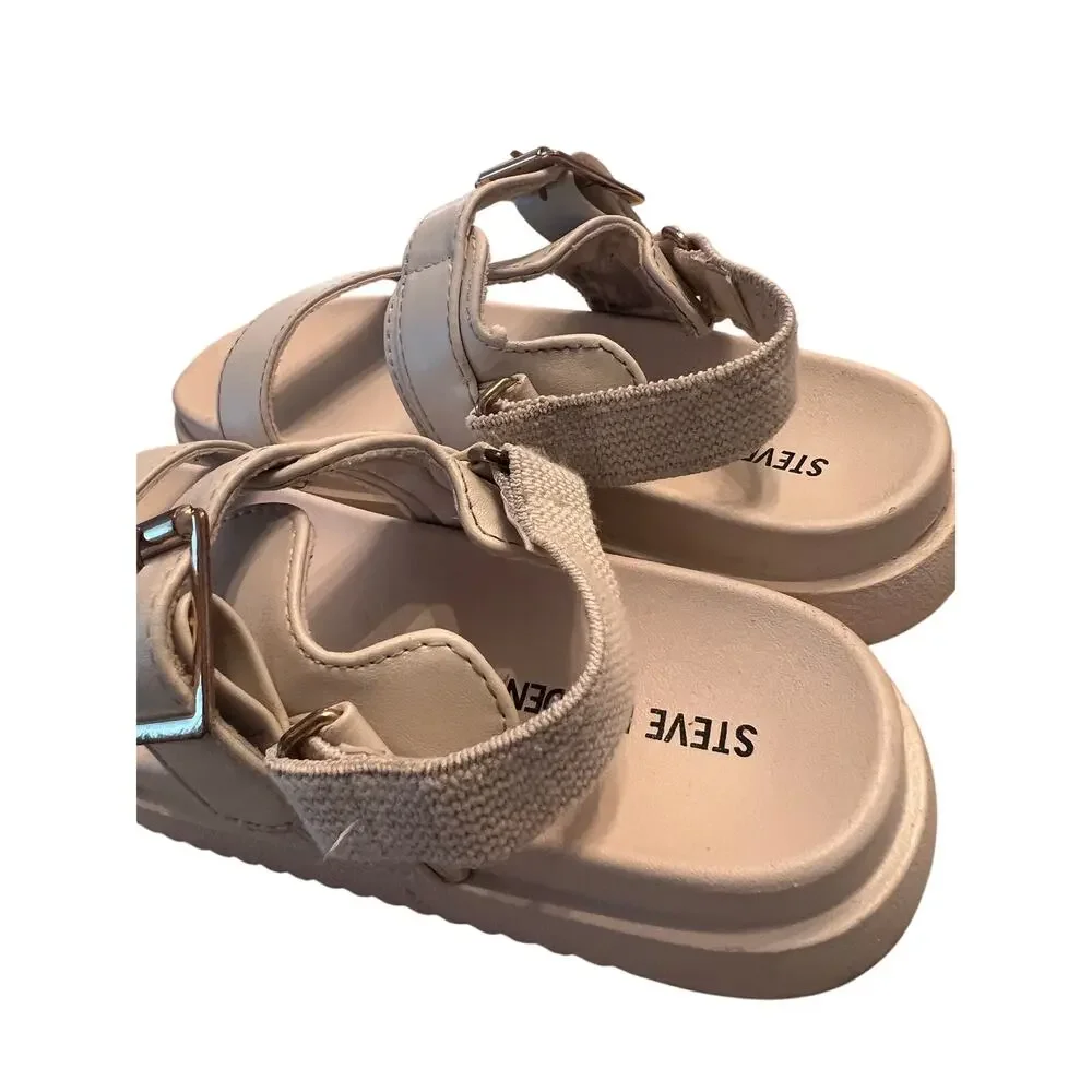 Steve Madden Girl's 2 Jwinie-i Platform Strap-Back Sandals Bone